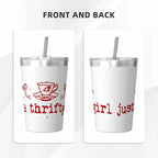 Just A Thrifty Girl Small Stainless Steel Travel Mug Cup 12oz/350ml