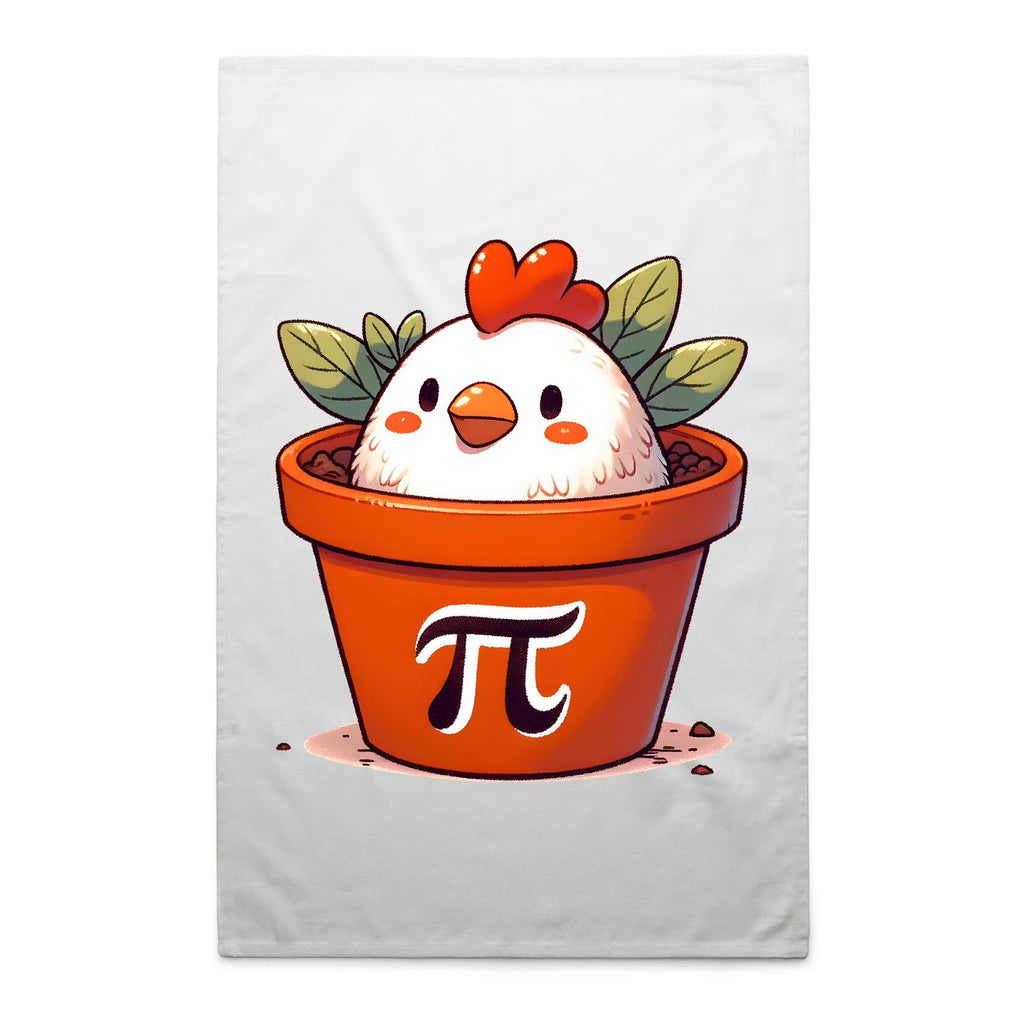 Chicken Pot Pi - AS Colour Tea Towel White One Size Tea Towel animal Maths Printed In Australia