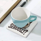 Cat Seriously - Ceramic Coasters (Square) Ceramic Coasters Printed Offshore
