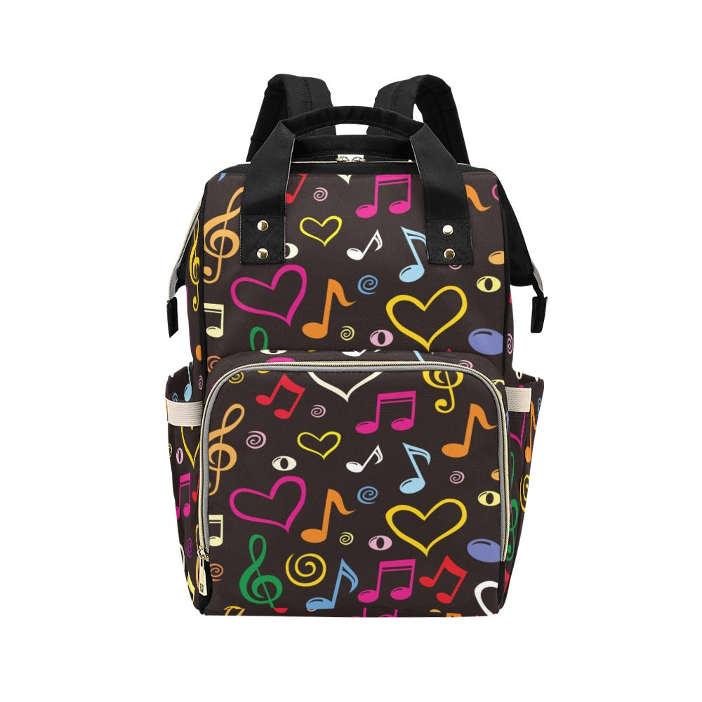 Musical Notes - Multi-Function Backpack, Nappy / Diaper Bag