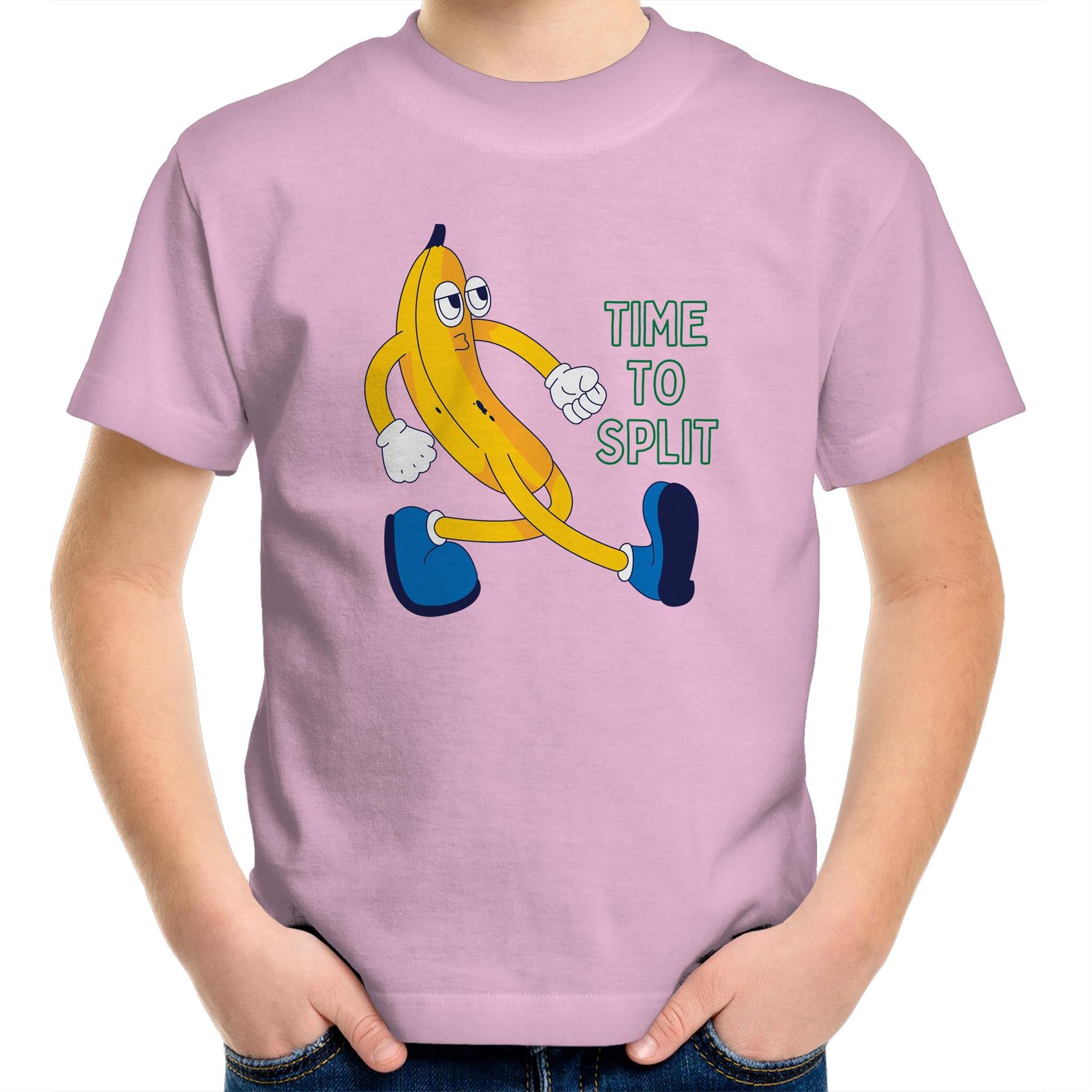 Banana, Time To Split - Kids Youth T-Shirt Pink Kids Youth T-shirt Food Funny Printed In Australia