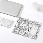 Black And White Creatures Leather Mouse Pad Leather Mouse Pad Printed Offshore Sci Fi