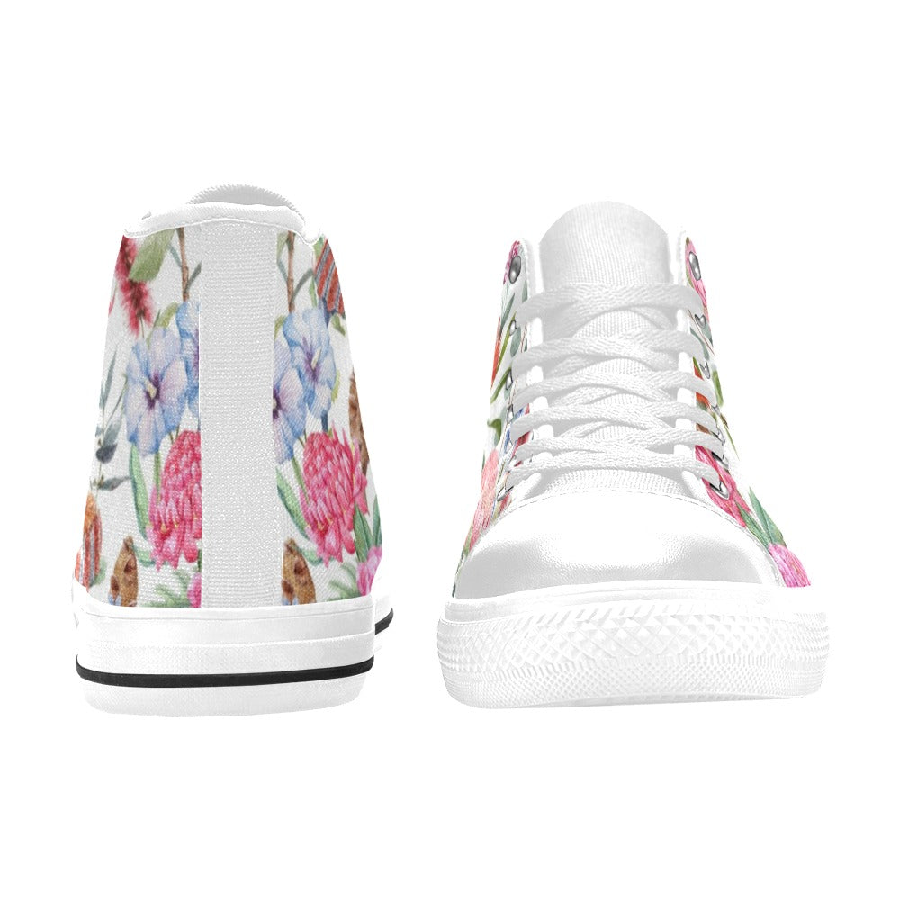 Australian Flowers - Kids High Top Canvas Shoes