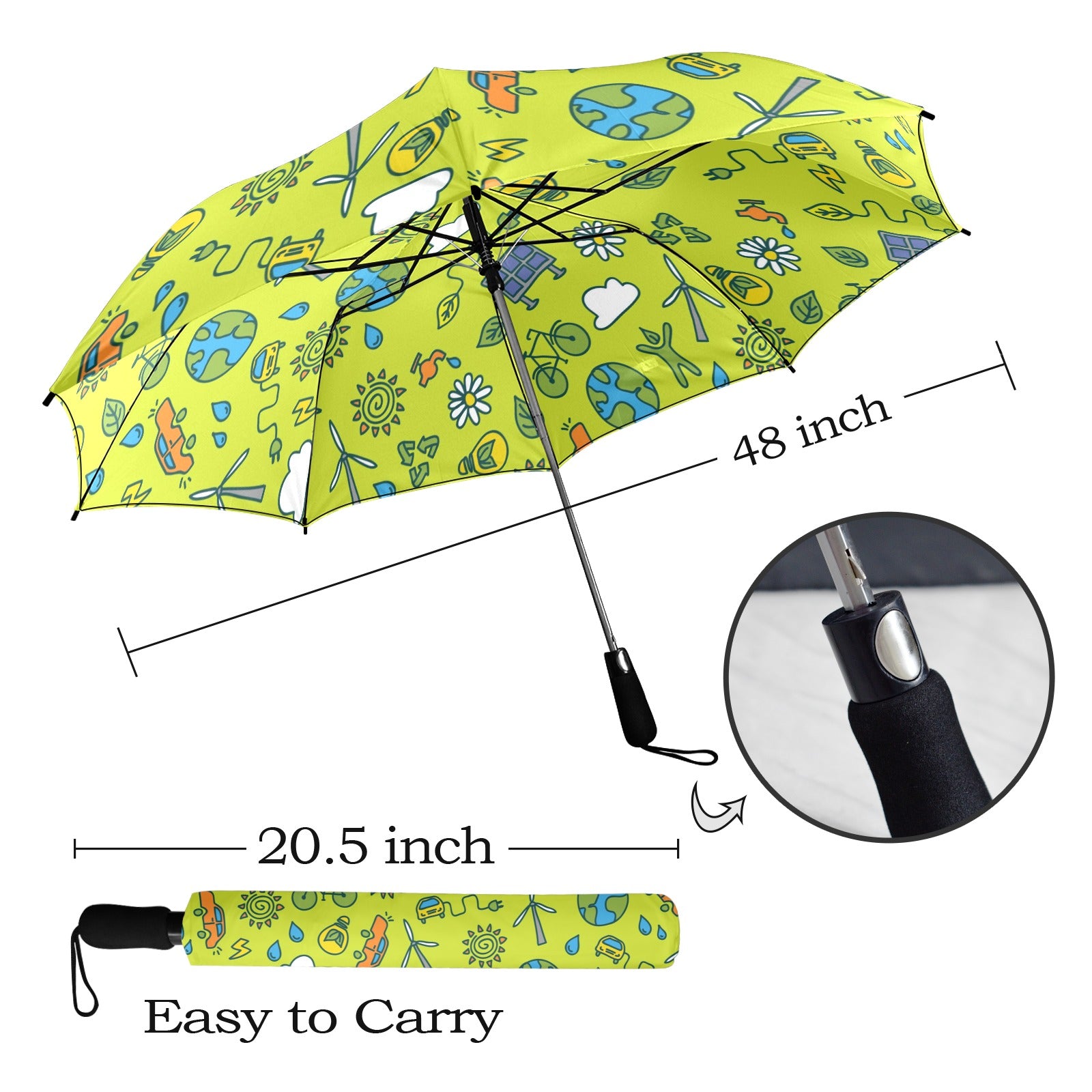 Go Green - Semi-Automatic Foldable Umbrella (Model U12) Semi-Automatic Foldable Umbrella (U12)