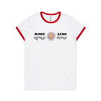 More Espresso, Less Depresso - Women's Ringer Tee White Red