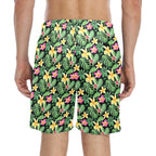 Frangipani Men's Mid-Length Beach Shorts Men's Mid-Length Beach Shorts Plants Printed Offshore