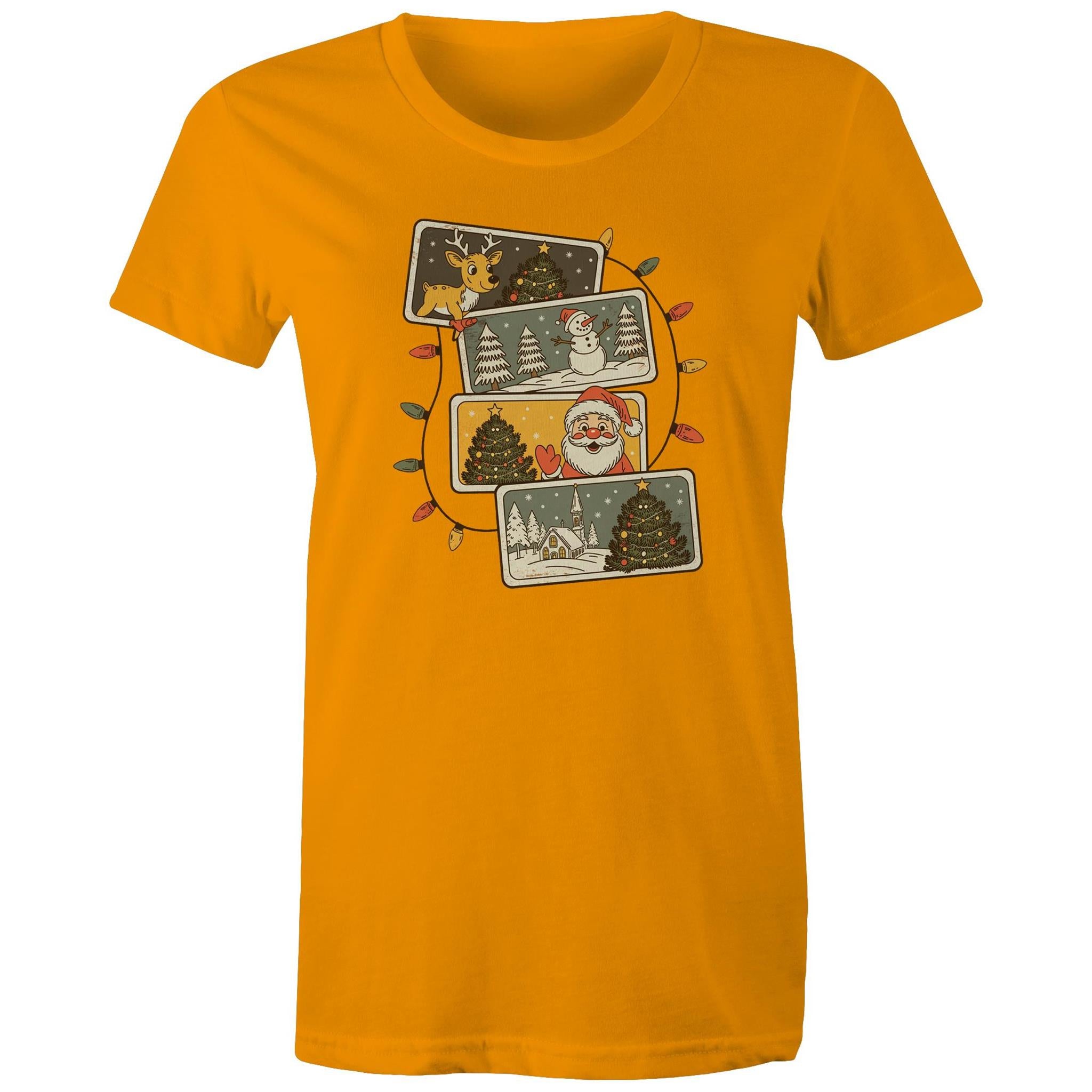 Retro Christmas Cards - Womens T-shirt