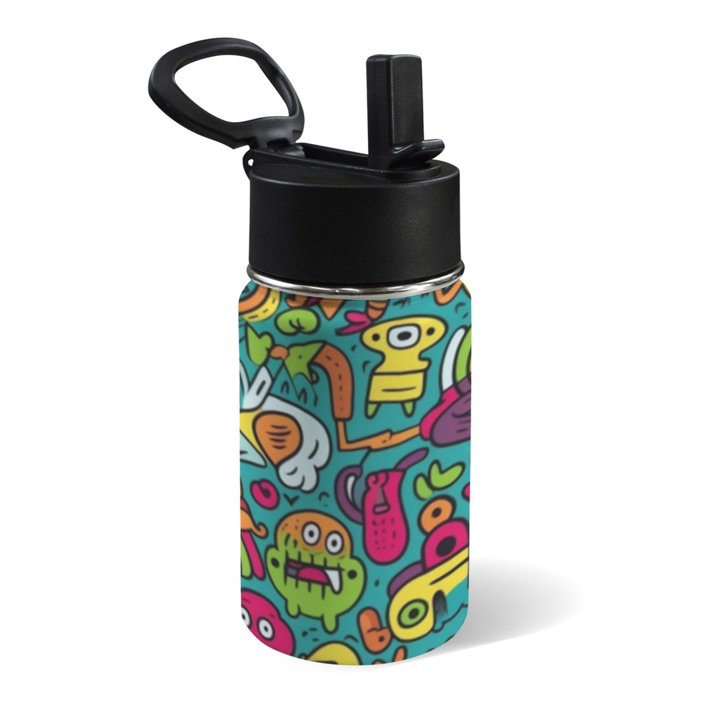 Crazy Characters 12oz Kids Water Bottle with Straw Lid