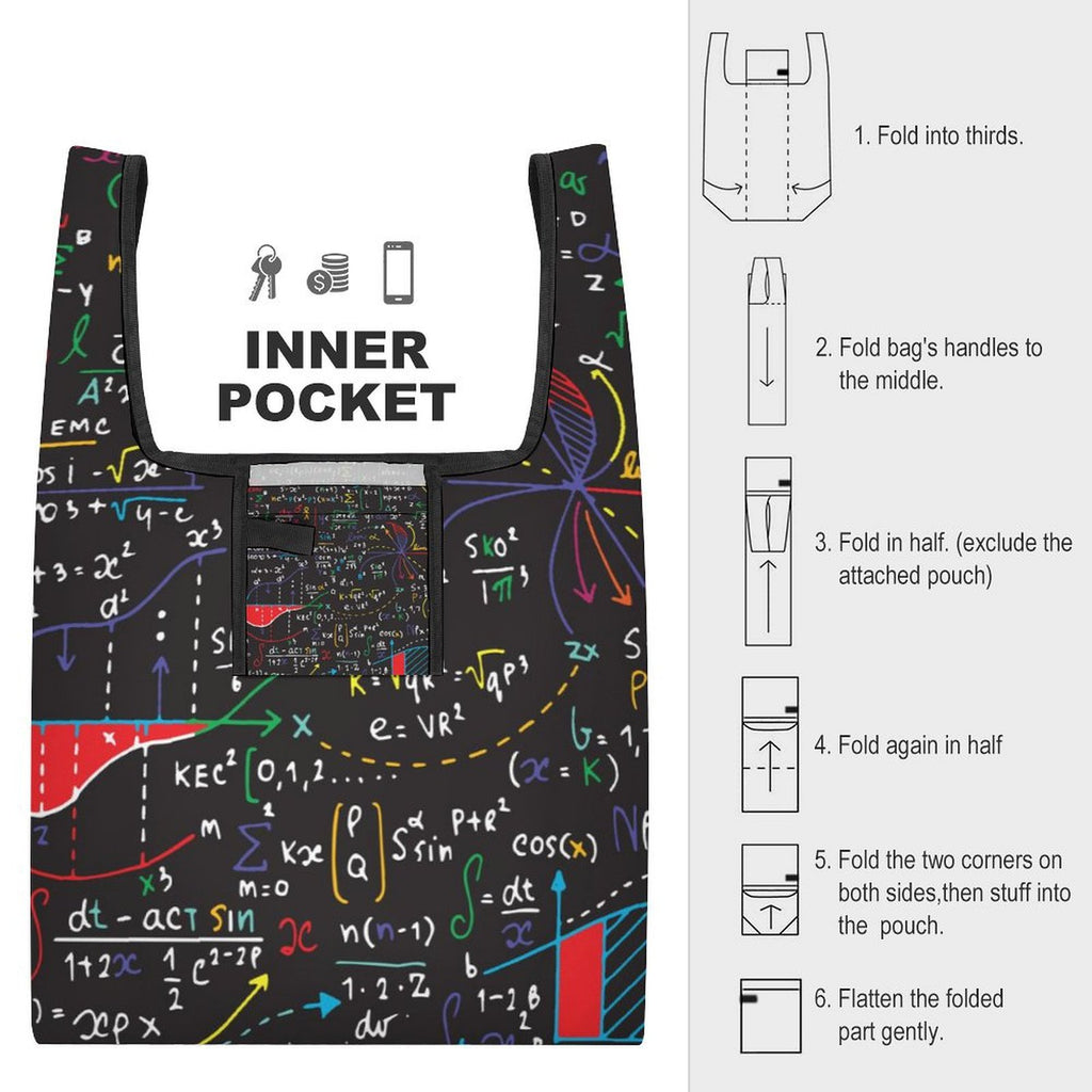 Colourful Maths Formulas -  Collapsible Shopping Bag