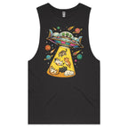 UFO Cat Abduction Mens Men's AS Colour Drop Arm Tank Top Coal Drop Arm Tank Top animal Printed In Australia Sci Fi