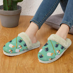Sushi Women's Fur Trim Thick-Sole Indoor Slippers Women's Fur Trimmed Slippers Food Printed Offshore