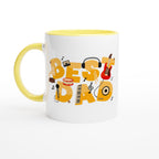Best Dad - White 11oz Ceramic Mug with Colour Inside Ceramic Yellow Colour 11oz Mug Dad Globally Fulfilled