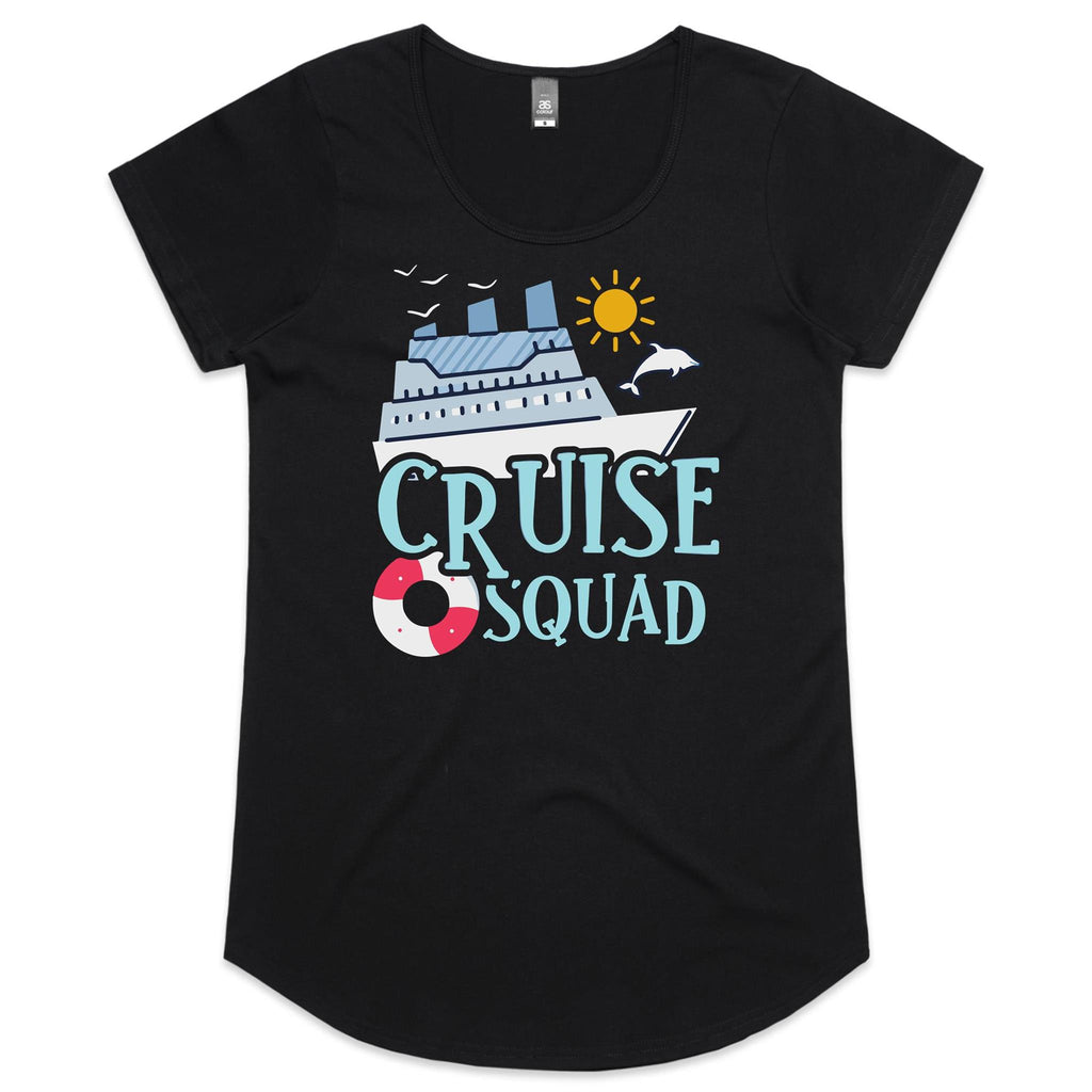 Cruise Squad Womens Cruise Scoop Neck T-Shirt Black Womens Cruise Scoop Neck T-shirt Cruise Printed In Australia