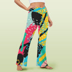 Bright Abstract High Waist Crossover Tummy Control Flare Leggings High Waist Flare Leggings Printed Offshore