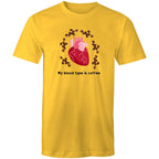 My Blood Type Is Coffee - Mens T-Shirt Yellow Mens T-shirt Coffee Printed In Australia
