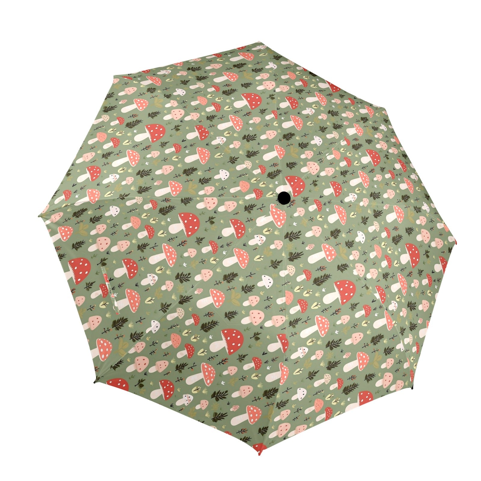 Mushroom Garden - Semi-Automatic Foldable Umbrella (Model U12) One Size Semi-Automatic Foldable Umbrella (U12)