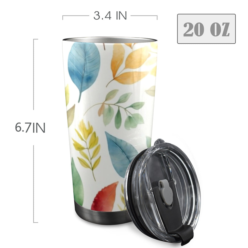 Autumn Leaves - 20oz Mobile Tumbler with Lid (Black Lock) 20oz Travel Mug Plants Printed Offshore