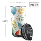 Autumn Leaves - 20oz Mobile Tumbler with Lid (Black Lock) 20oz Travel Mug Plants Printed Offshore