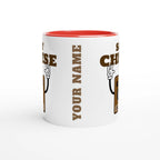 Personalised - Say Cheese, Retro Camera - White 11oz Ceramic Mug with Colour Inside Personalised 11oz Mug customise Globally Fulfilled personalise Retro Tech