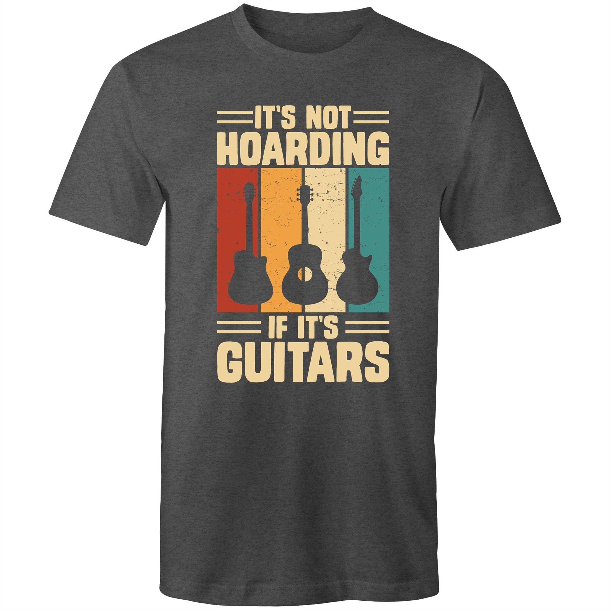 It's Not Hoarding If It's Guitars - Mens T-Shirt Asphalt Marle Mens T-shirt Music Printed In Australia