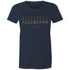 Guitar Timeline - Womens T-shirt Navy Womens T-shirt Music Printed In Australia