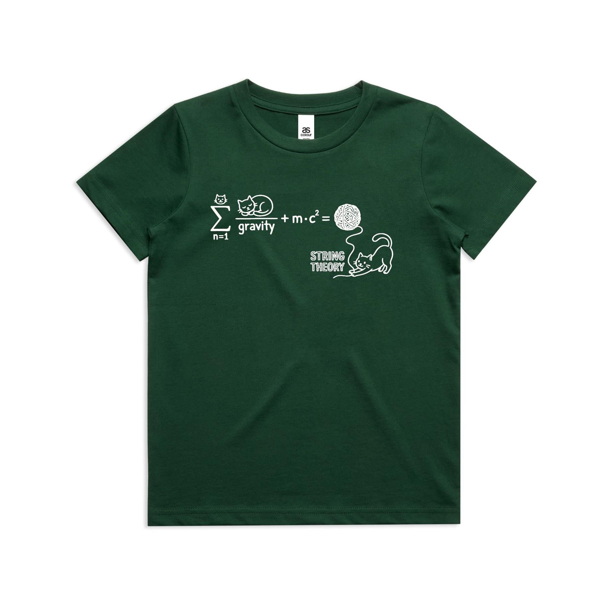 Cat String Theory Physics Kids AS Colour T-shirt