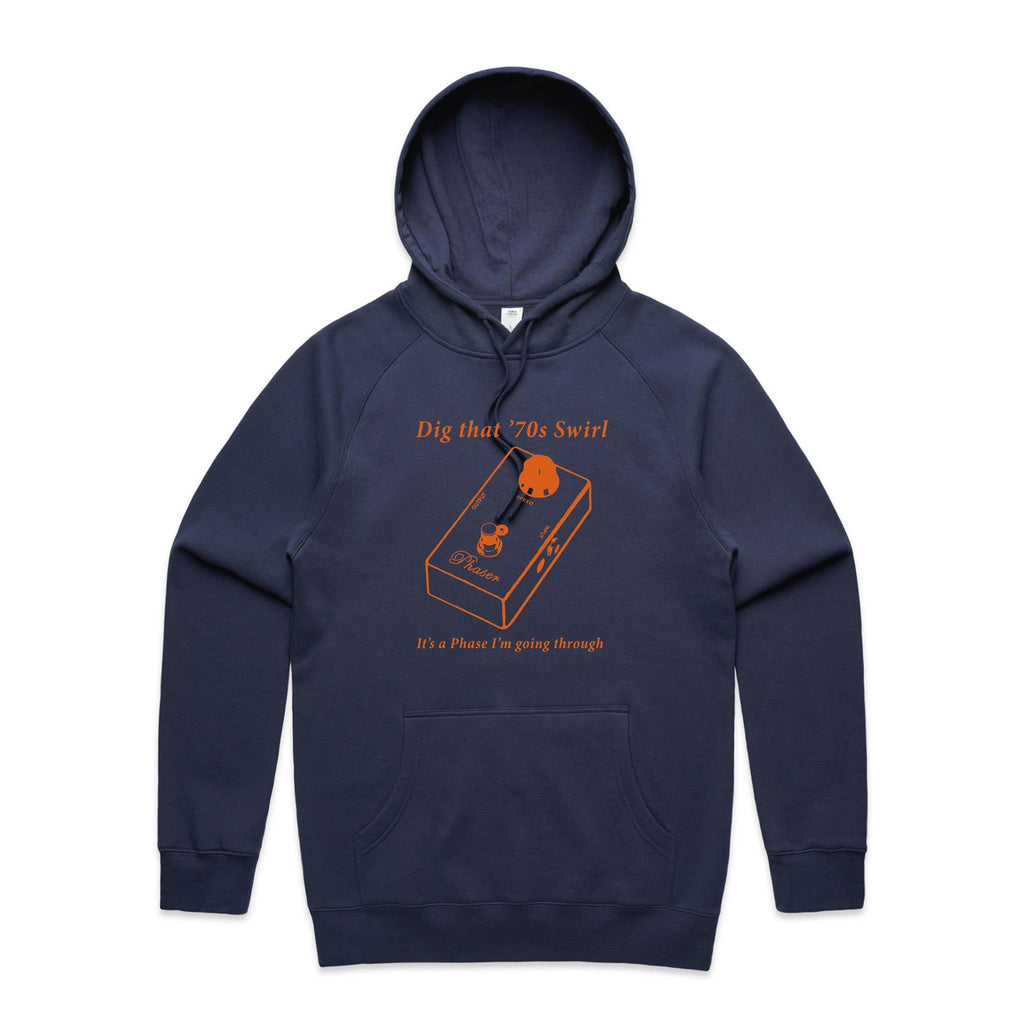 Guitar Pedal - Mens Hoodie Midnight Blue Mens Hoodie Music Printed In Australia