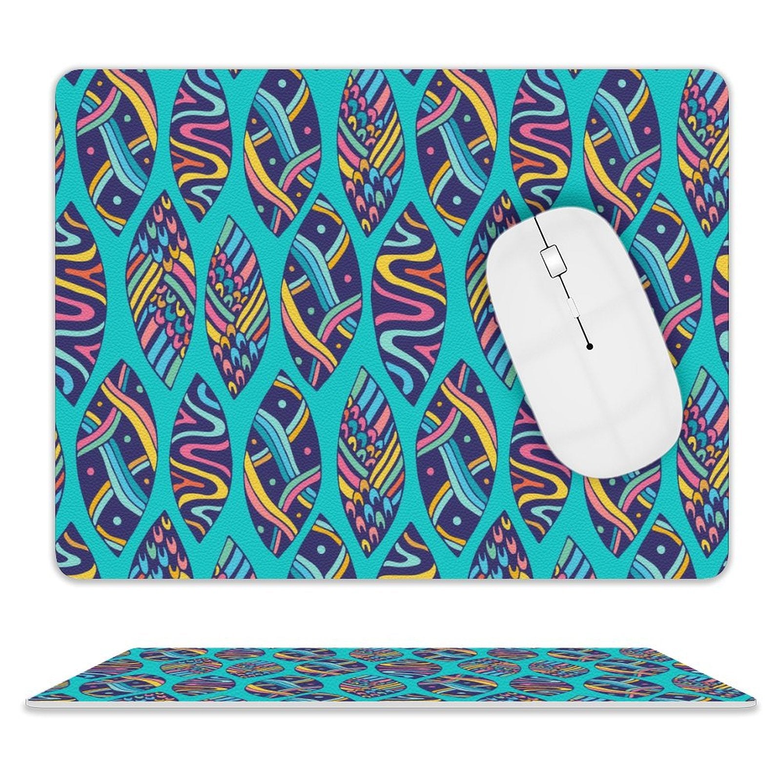 Surfboards - Leather Mouse Pad white One size Leather Mouse Pad Printed Offshore Surf