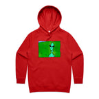 Alien Backing Into Hedge Meme - Womens Hoodie Red Womens 2XL Womens Hoodie Printed In Australia Sci Fi