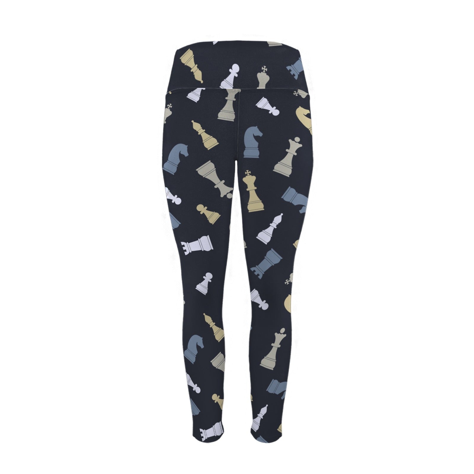 Chess Pattern - Women's High Waist Pockets Yoga Leggings