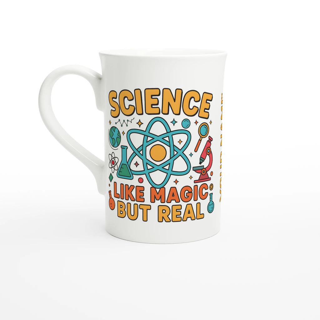 Personalised - Science, Like Magic But Real - White 10oz Porcelain Slim Mug Default Title Personalised Porcelain Mug Globally Fulfilled Science