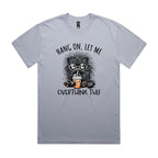 Hang On, Let Me Overthink This, Frazzled Cat AS Colour Heavy Faded Tee Unisex Faded powder Heavy Faded T-shirt animal Printed In Australia