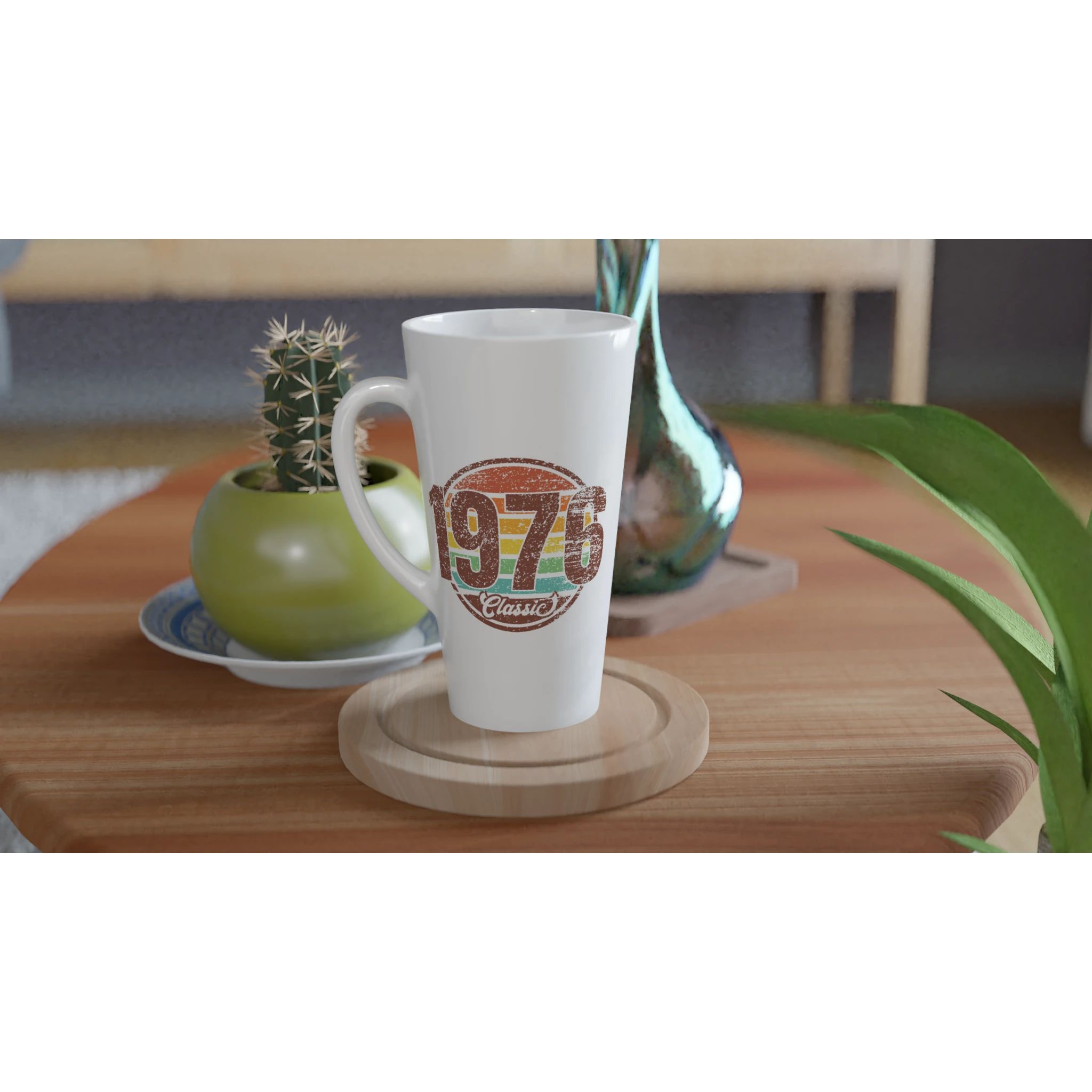 Personalised - 1976 Classic - White Latte 17oz Ceramic Mug Personalised Latte Mug Globally Fulfilled