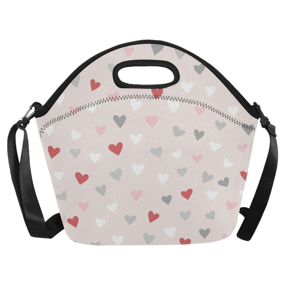 Pretty Hearts - Neoprene Lunch Bag Neoprene Lunch Bag Printed Offshore