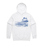 Surf Beach - Mens Hoodie White Mens Hoodie Printed In Australia Summer Surf
