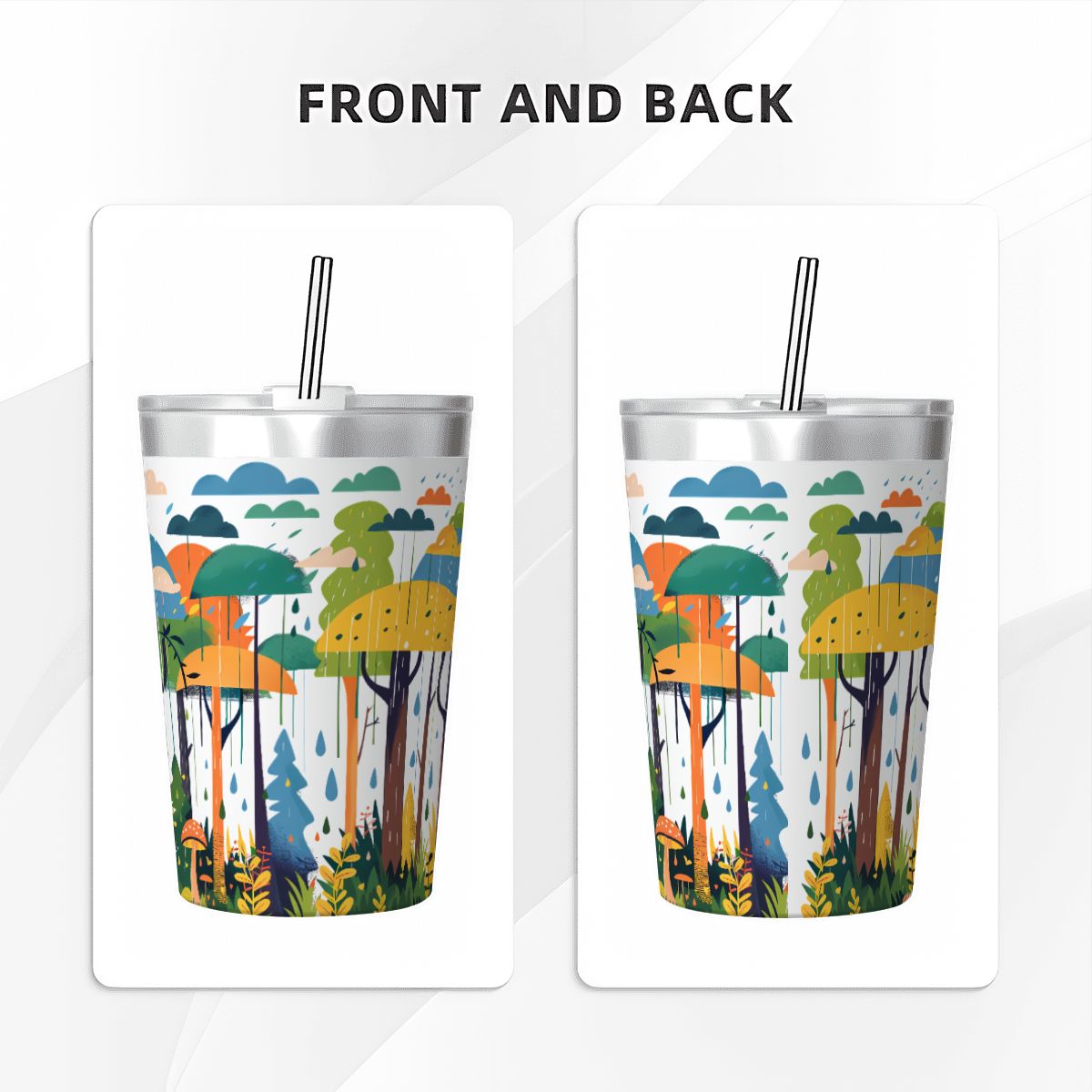 Colourful Rainforest Small Stainless Steel Travel Mug Cup 12oz/350ml