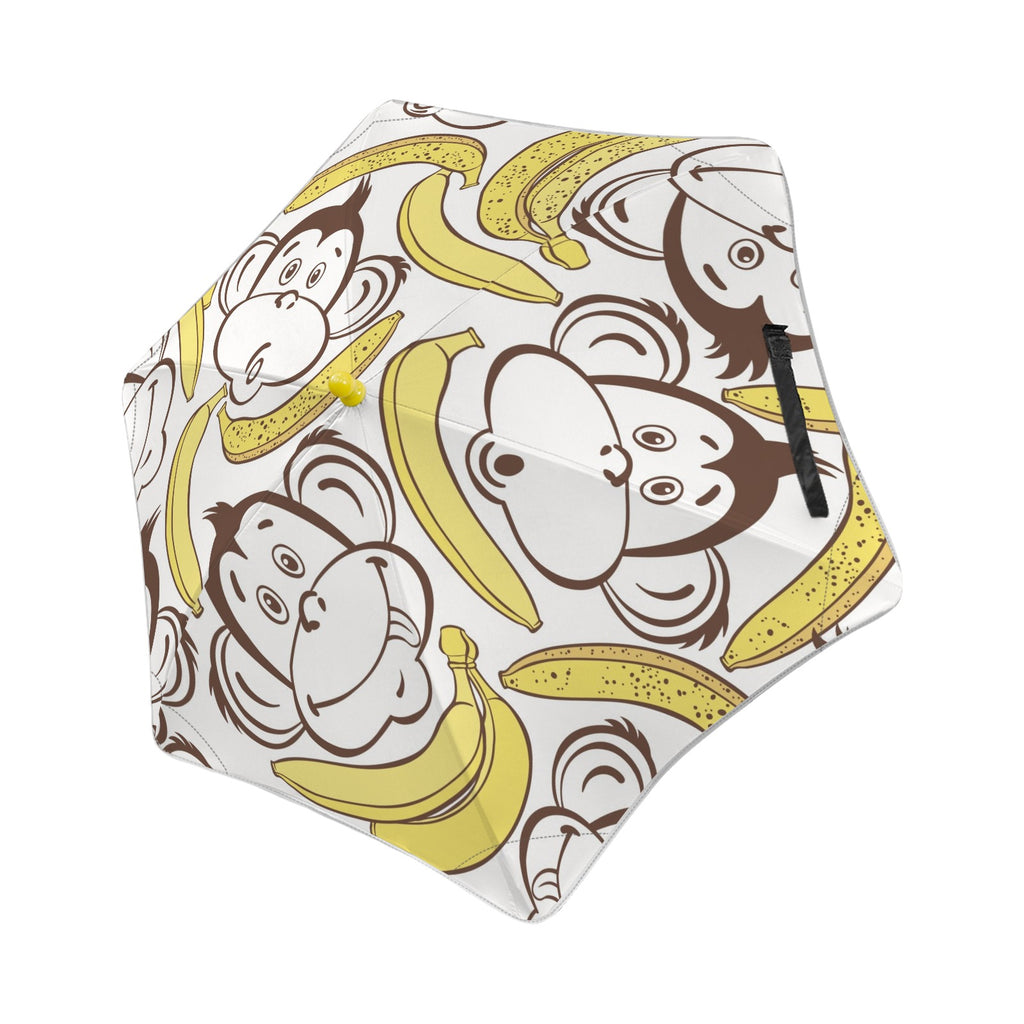 Monkeys And Bananas Kids Safe Round Corner Umbrella One Size Kids Safe Round Corner Umbrella animal Printed Offshore