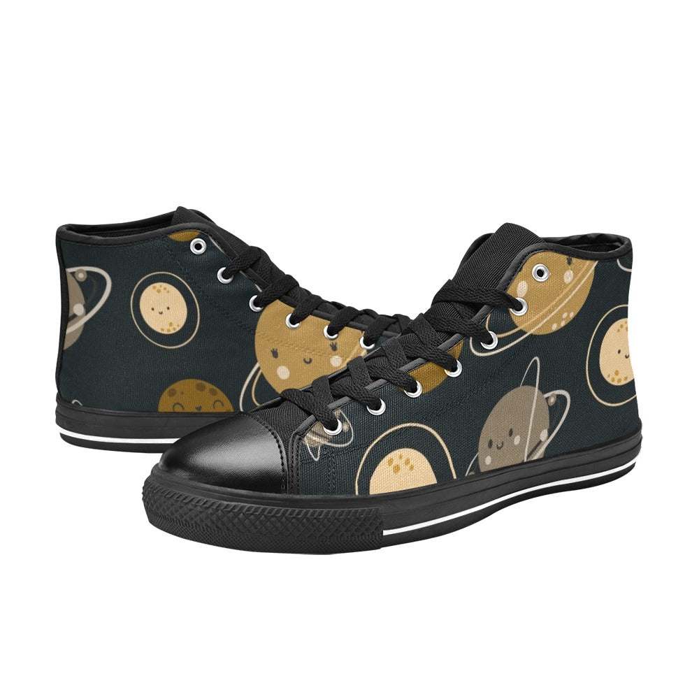 Planets Women's High Top Canvas Shoes Womens Classic High Top Shoes Printed Offshore Space