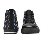 Chess Pattern - Women's High Top Canvas Shoes