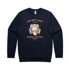 I'm Not Lazy, I'm In Energy Saving Mode, Cat - AS Colour Stencil Crew Sweatshirt Navy Sweatshirt animal Printed In Australia