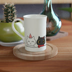 Party Cats - White 10oz Porcelain Slim Mug Porcelain Mug animal Globally Fulfilled