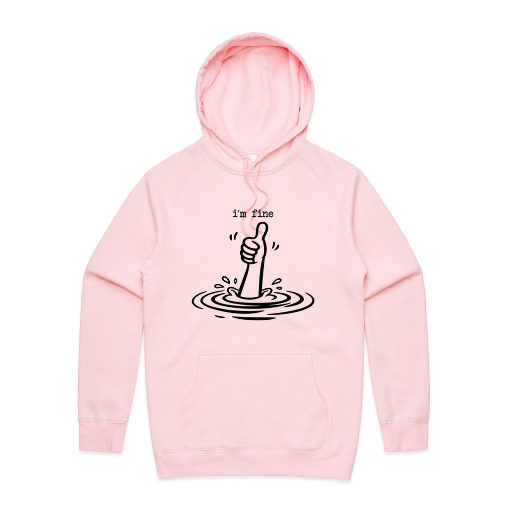 I'm Fine Drowning Thumbs Up Men's AS Colour Hoodie