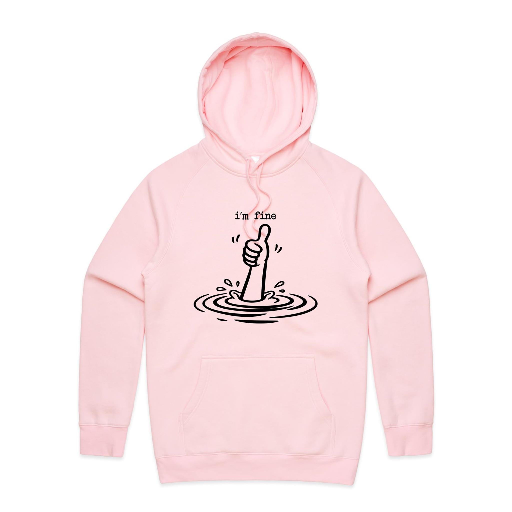 I'm Fine Drowning Thumbs Up Men's AS Colour Hoodie