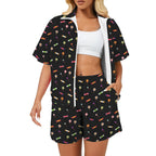 Candy Women's Windbreaker Short Set 2XL Women's Windbreaker Short Set Food Printed Offshore