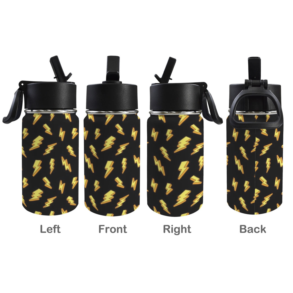 Lightning Bolts 12oz Kids Water Bottle with Straw Lid