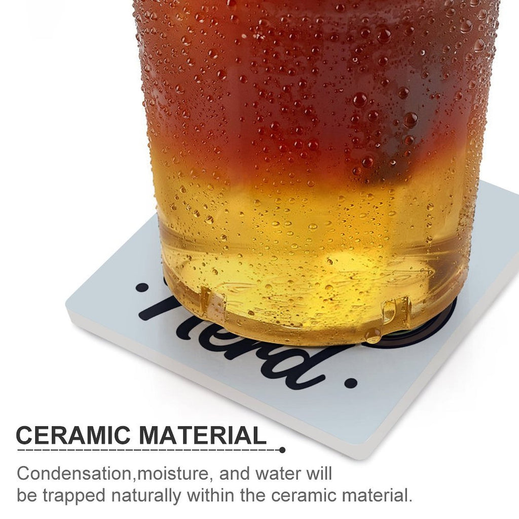 Bird Nerd - Ceramic Coasters (Square) Ceramic Coasters animal Printed Offshore