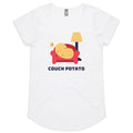 Couch Potato - Womens Scoop Neck T-Shirt White Womens Scoop Neck T-shirt Food Printed In Australia