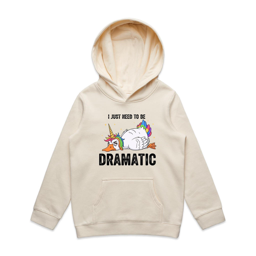 Dramatic Unicorn Goose Kid's AS Colour Hoodie Ecru Kids Hoodie animal Printed In Australia