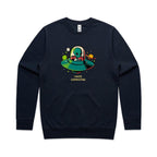 Alien Commute - AS Colour Stencil Crew Navy Sweatshirt Printed In Australia Sci Fi