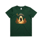 Black Cat Alien UFO Abduction Kids AS Colour T-shirt